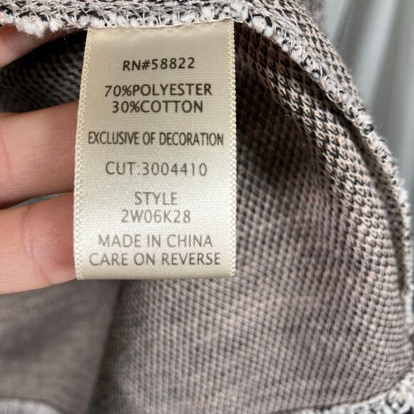 Max Studio 1X Open Front Bouclé Knit Blazer Jacket Tweed Fringe Edge Plaid - Picture 12 of 15